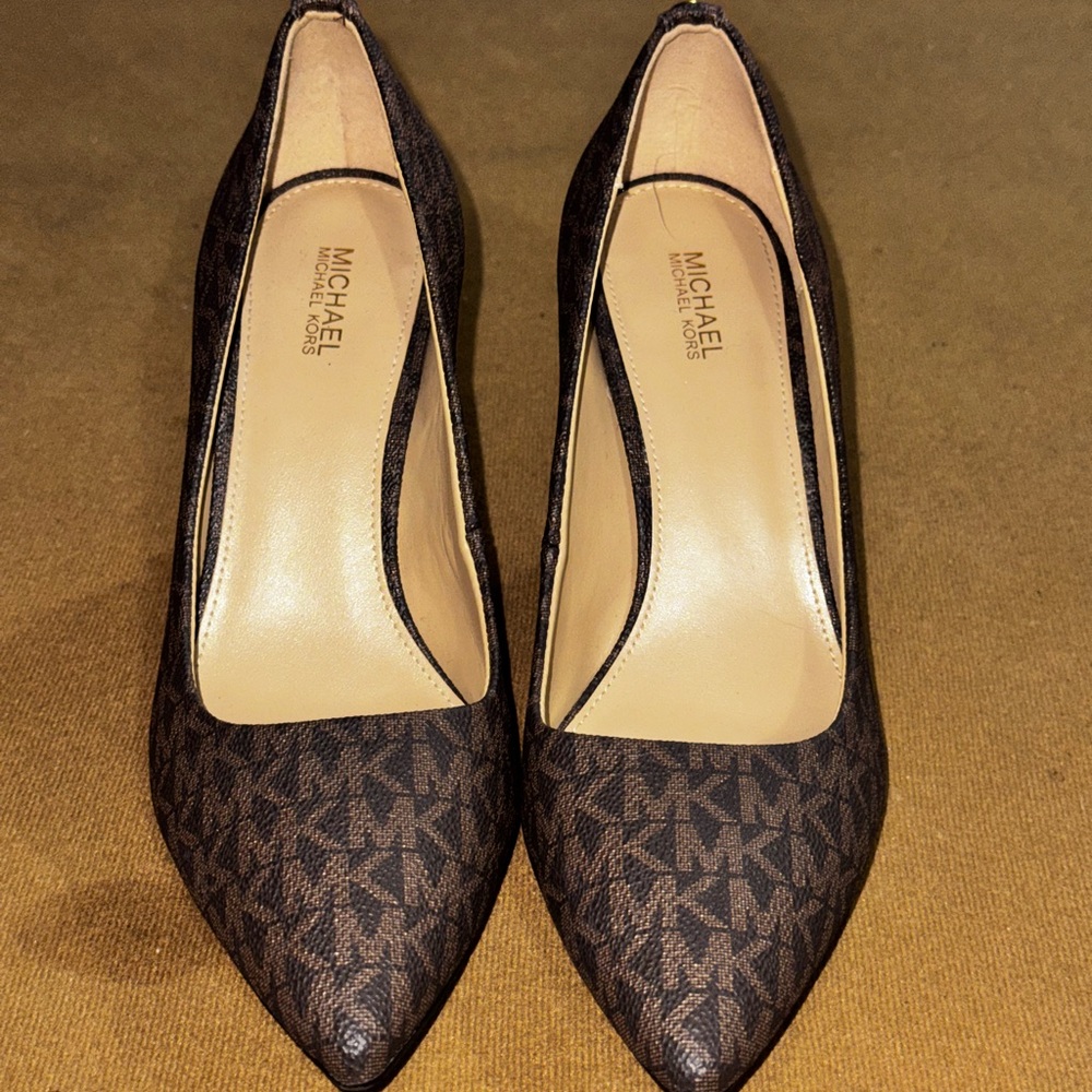 Michael Kors Dark Brown Patterned Heels